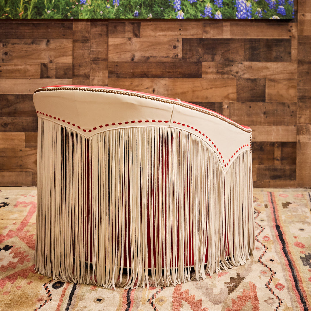 Cinch Red Leather Swivel Chair