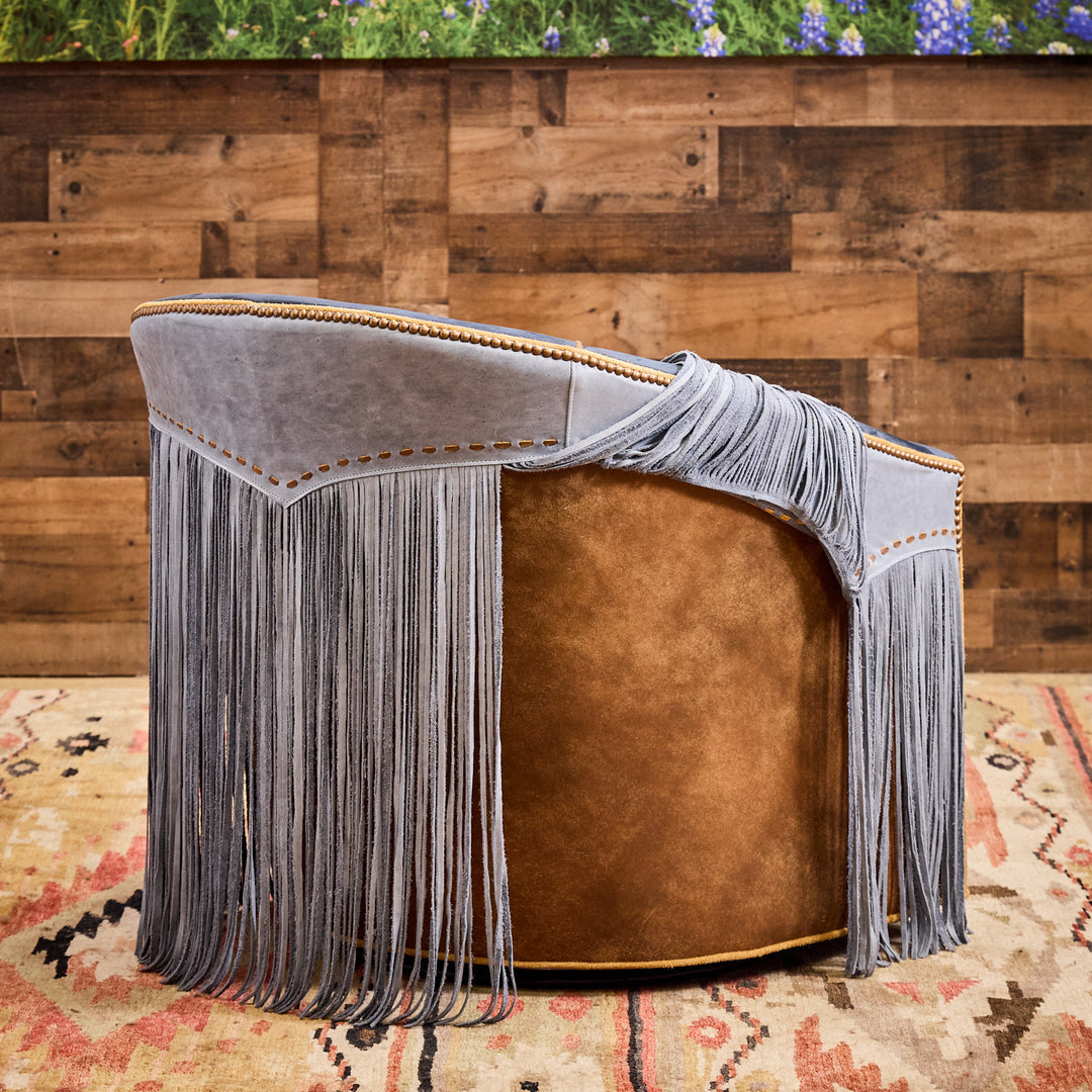 Blue Lagoon Western Swivel Chair