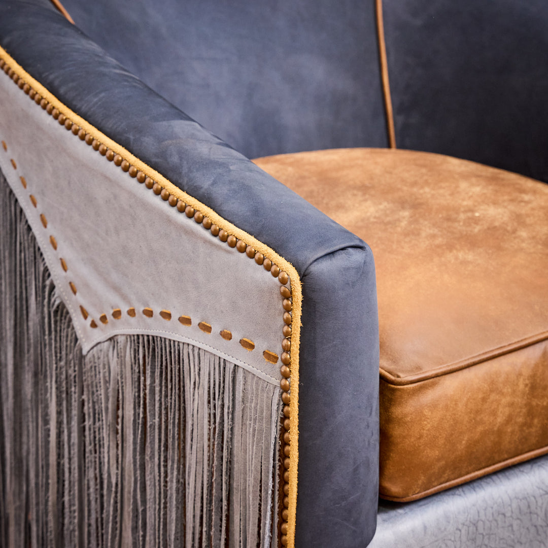 Blue Lagoon Western Swivel Chair