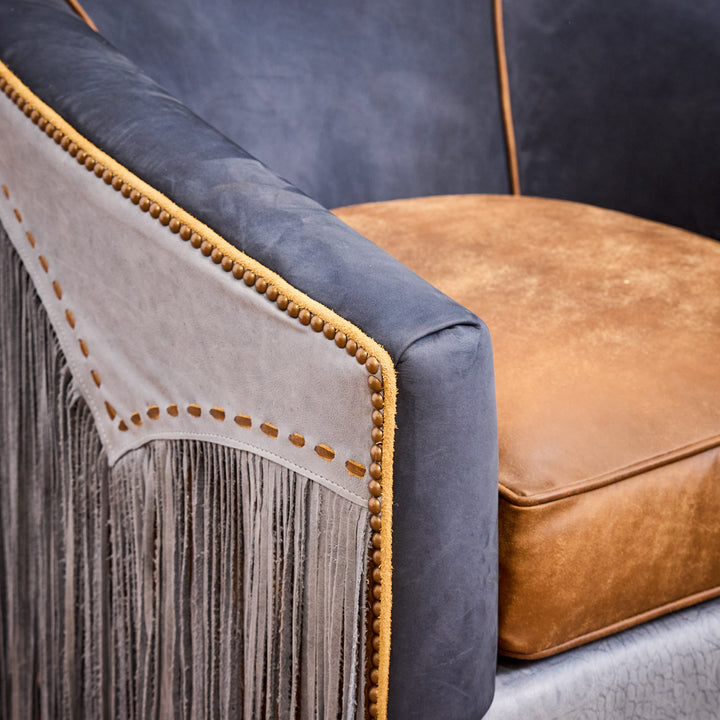 Blue Lagoon Western Swivel Chair