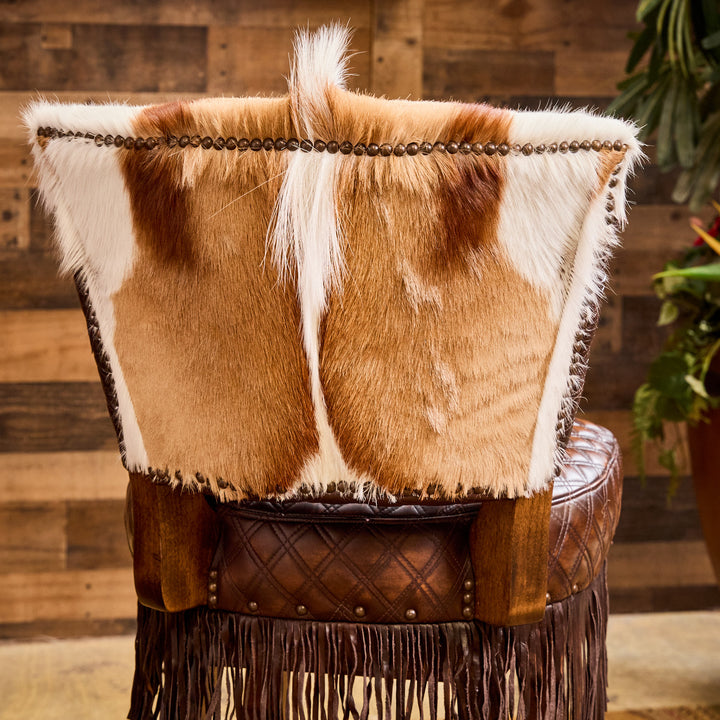 Abernathy Springbok Leather Bar Stool
