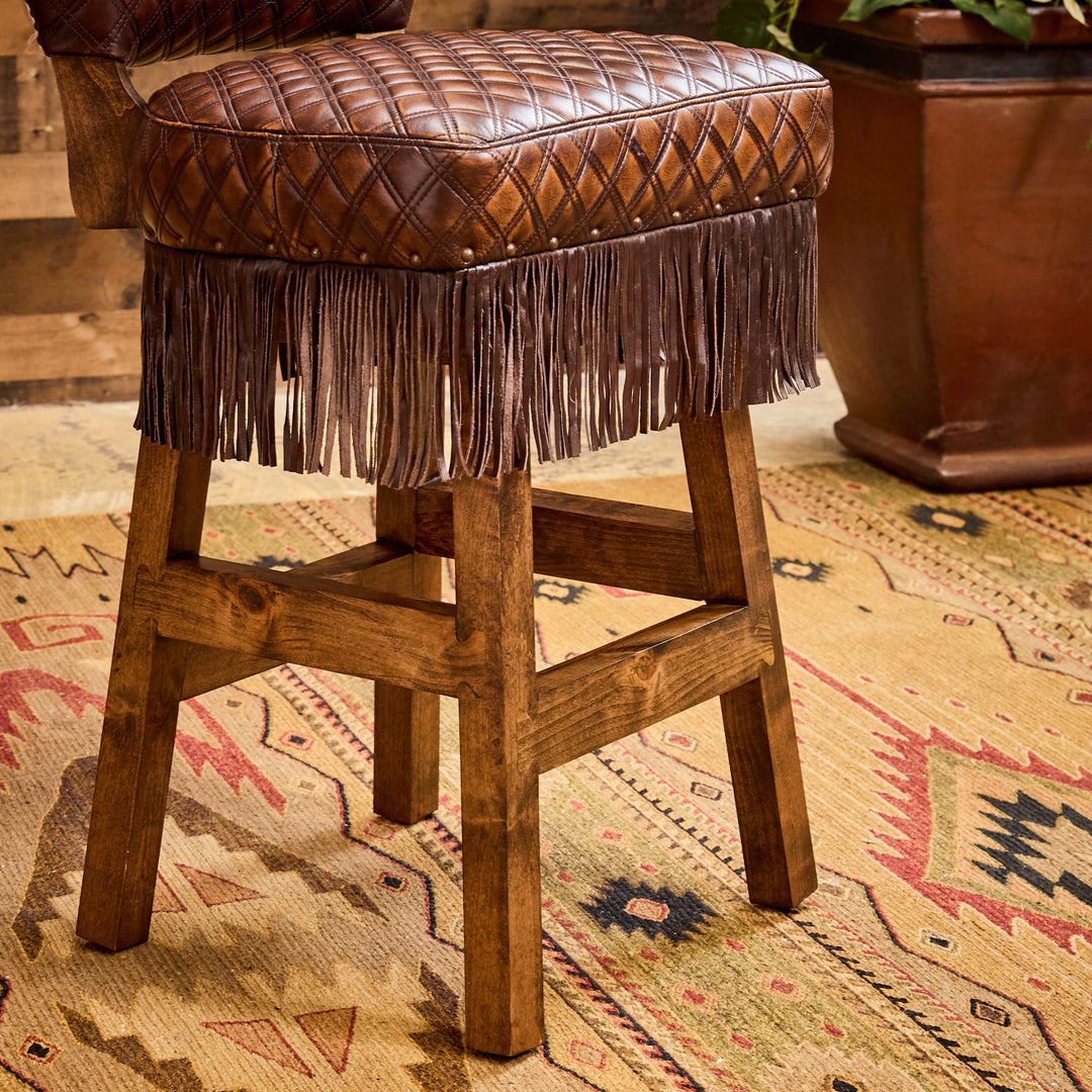 Abernathy Springbok Leather Bar Stool