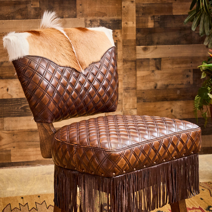 Abernathy Springbok Leather Bar Stool
