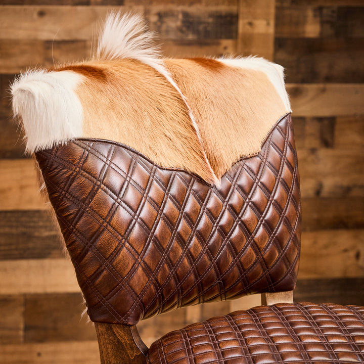 Abernathy Springbok Leather Bar Stool