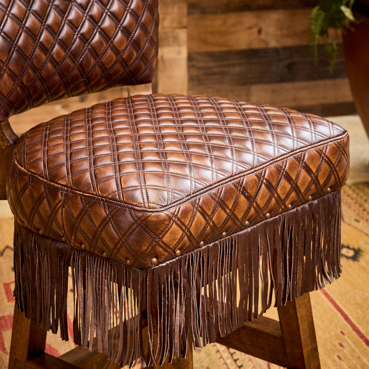 Abernathy Springbok Leather Bar Stool