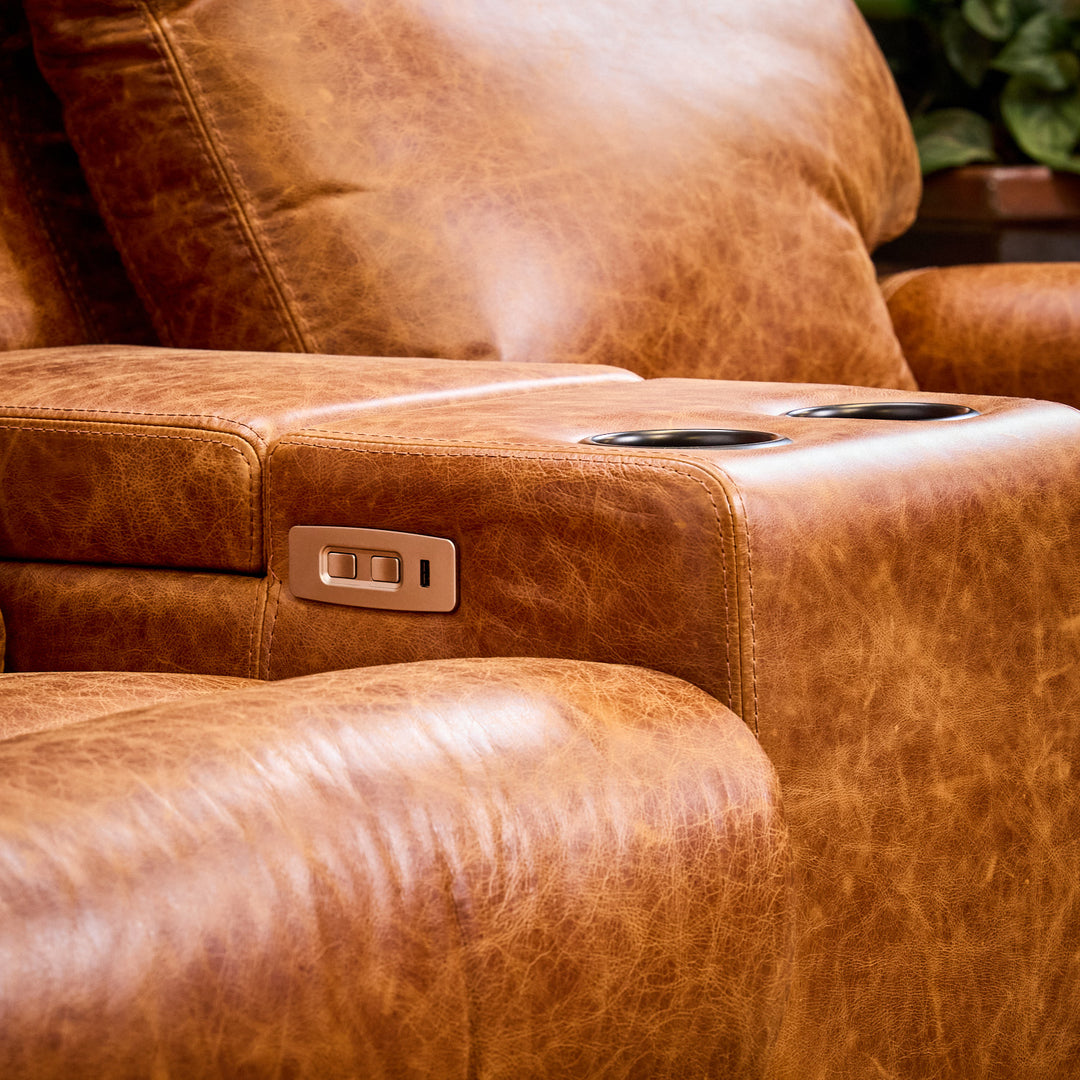 Dripping Springs Leather Media Seating