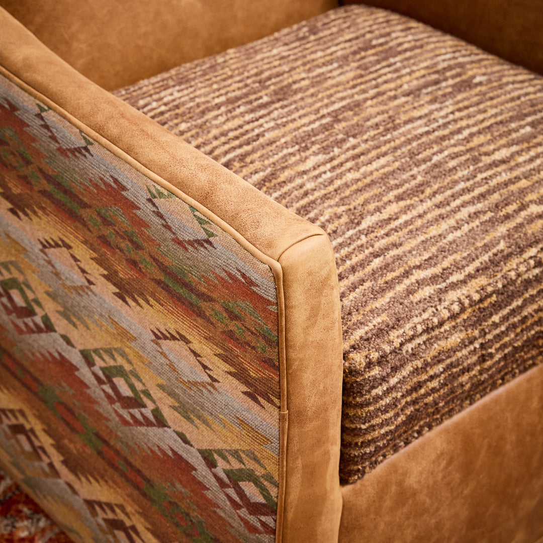 Rio Grande Southwestern Leather Swivel Chair