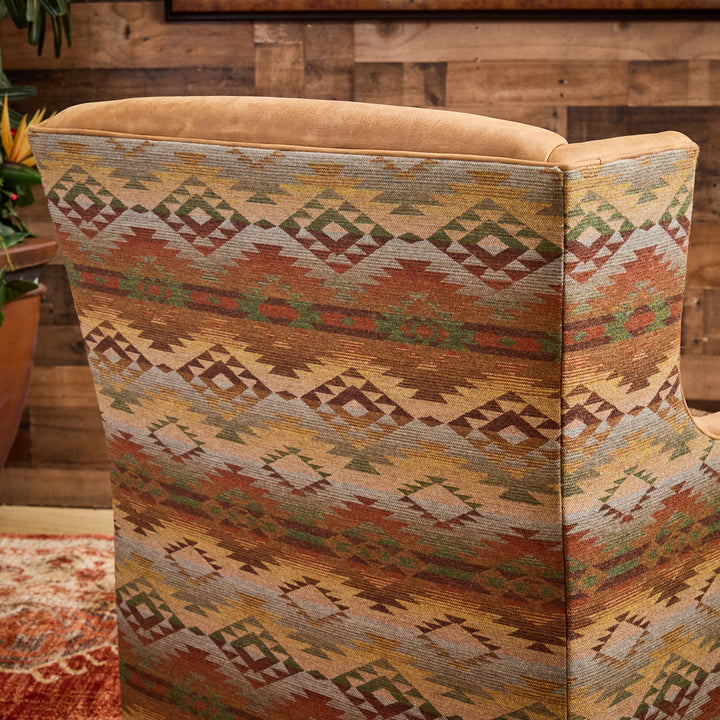Rio Grande Southwestern Leather Swivel Chair