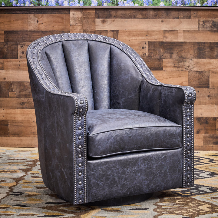 Sierra Navy Leather Cigar Chair