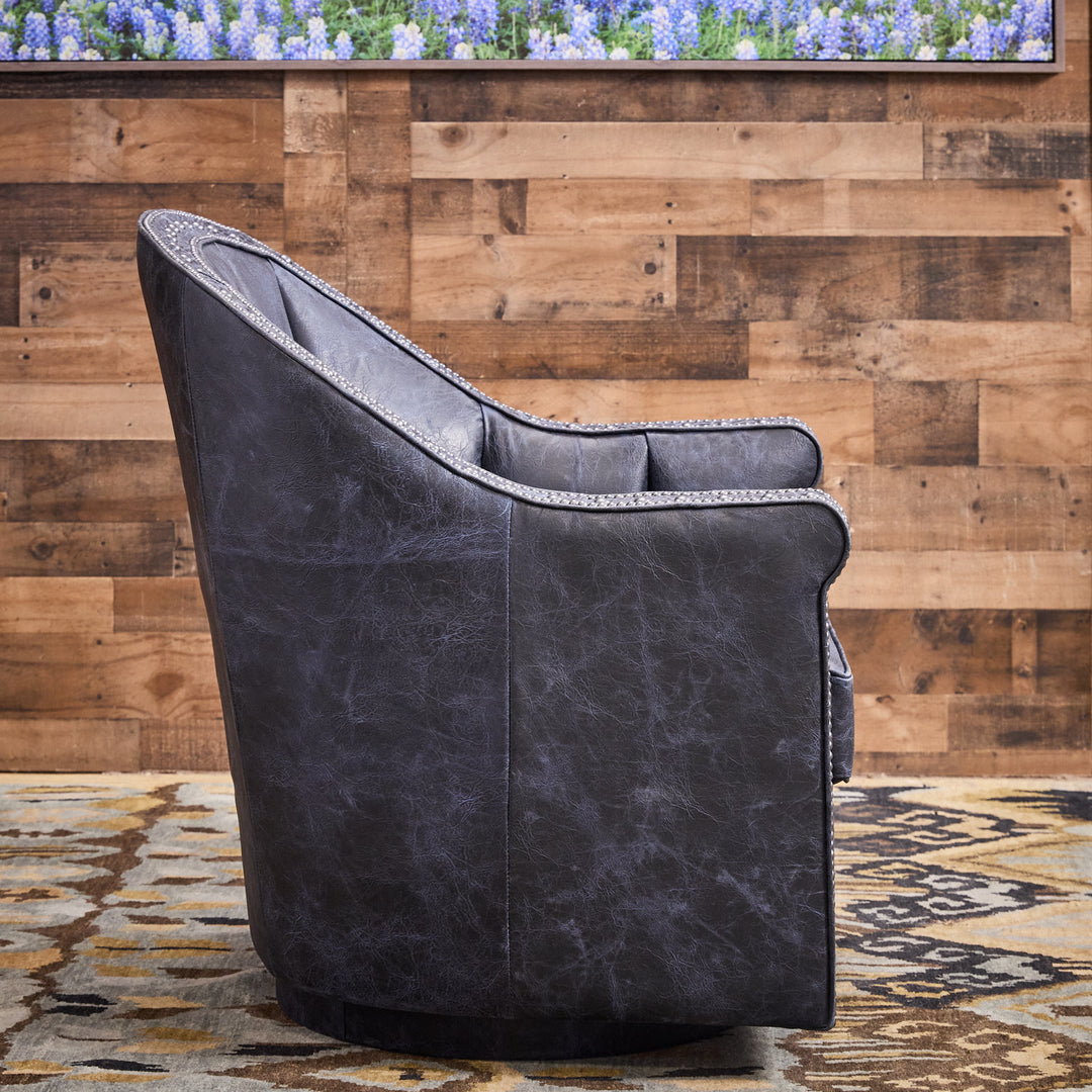Sierra Navy Leather Cigar Chair