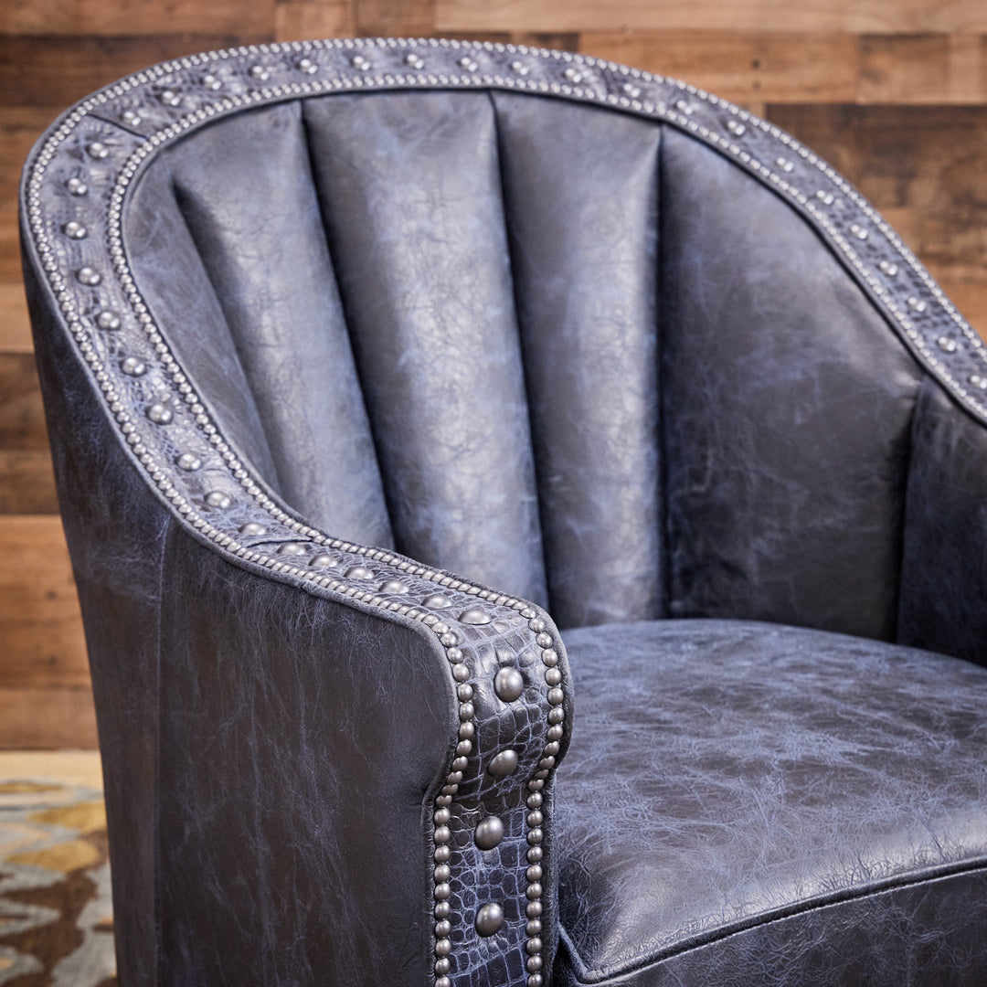 Sierra Navy Leather Cigar Chair