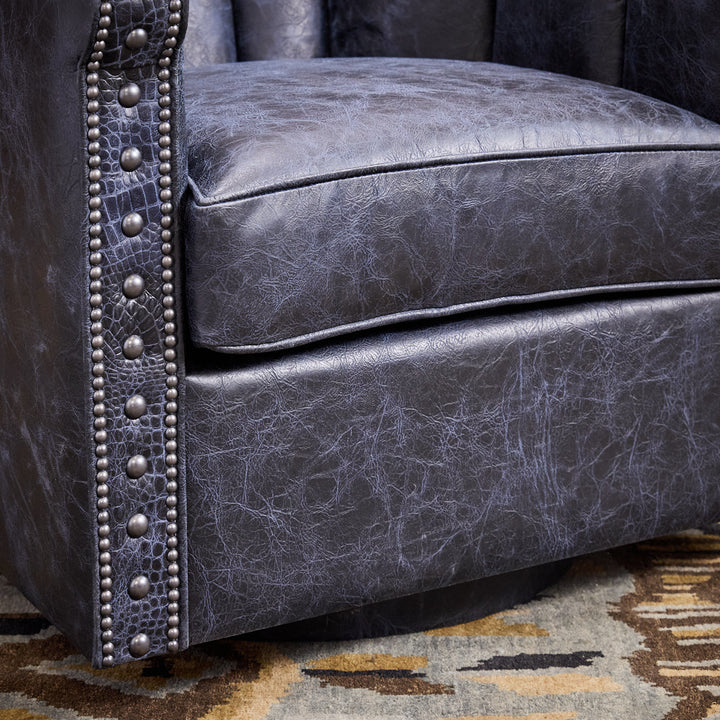 Sierra Navy Leather Cigar Chair