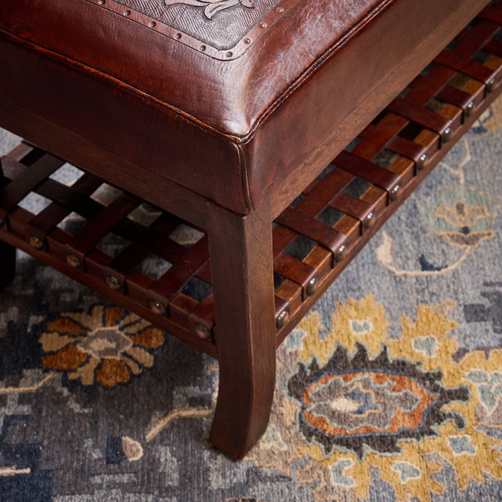 Rio Hondo Tooled Leather Bench