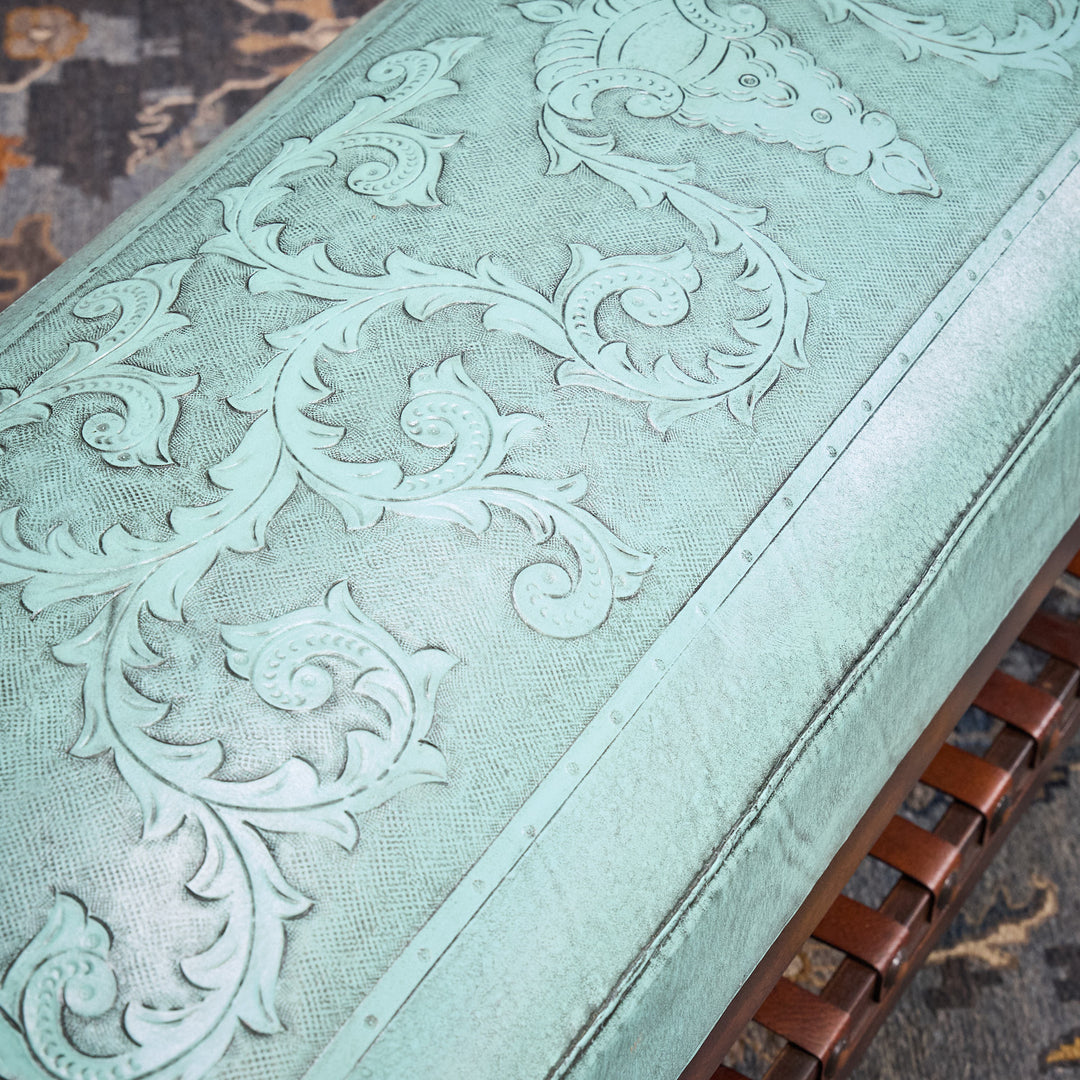 Rio Hondo Tooled Leather Bench