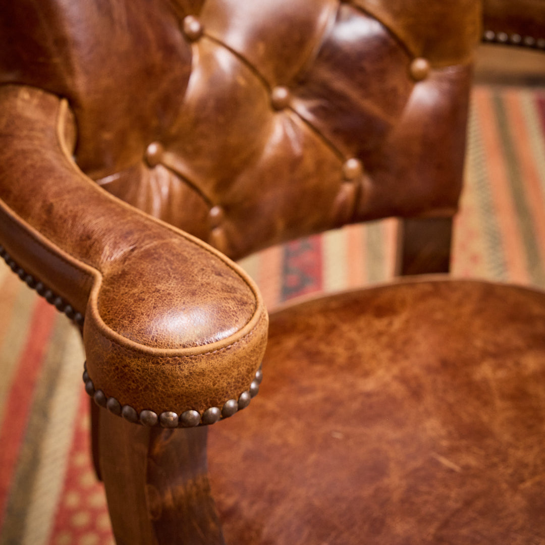 Decatur Croc Western Leather Bar Stool
