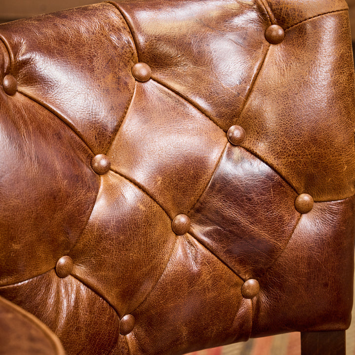 Decatur Croc Western Leather Bar Stool