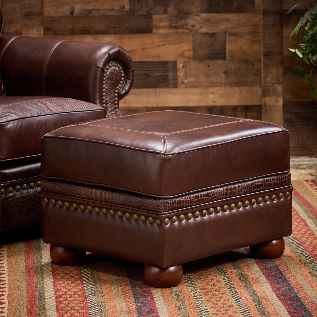 Carillo Western Leather Chair & Ottoman
