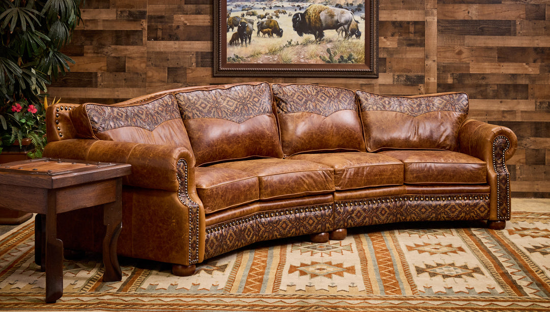Bosque Curved Leather Sofa