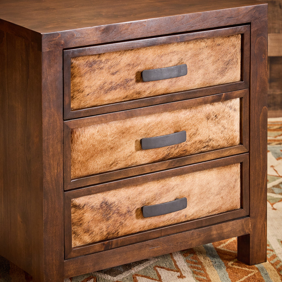 Zavala Cowhide Nightstand