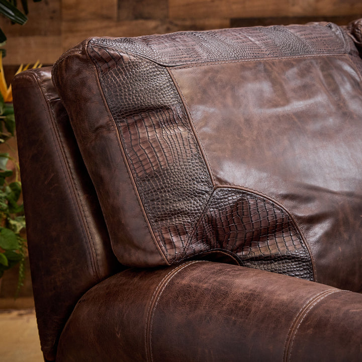 Panama Curved Leather Reclining Sofa