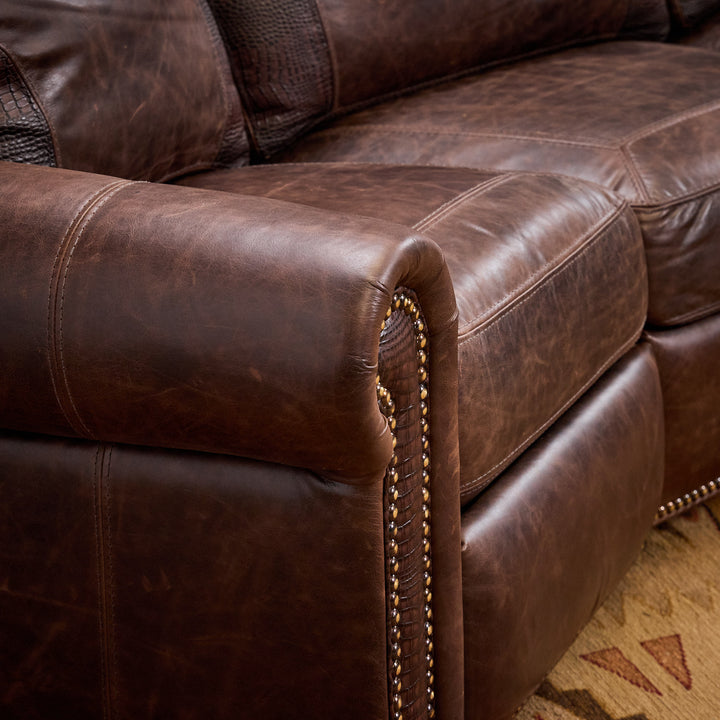 Panama Curved Leather Reclining Sofa