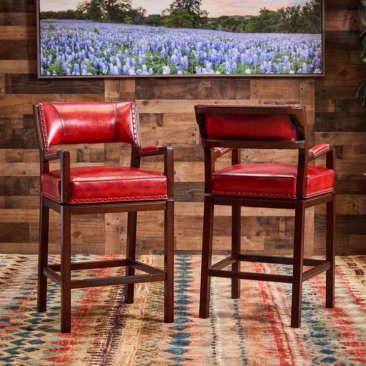 Gunsmoke Leather Bar Stool