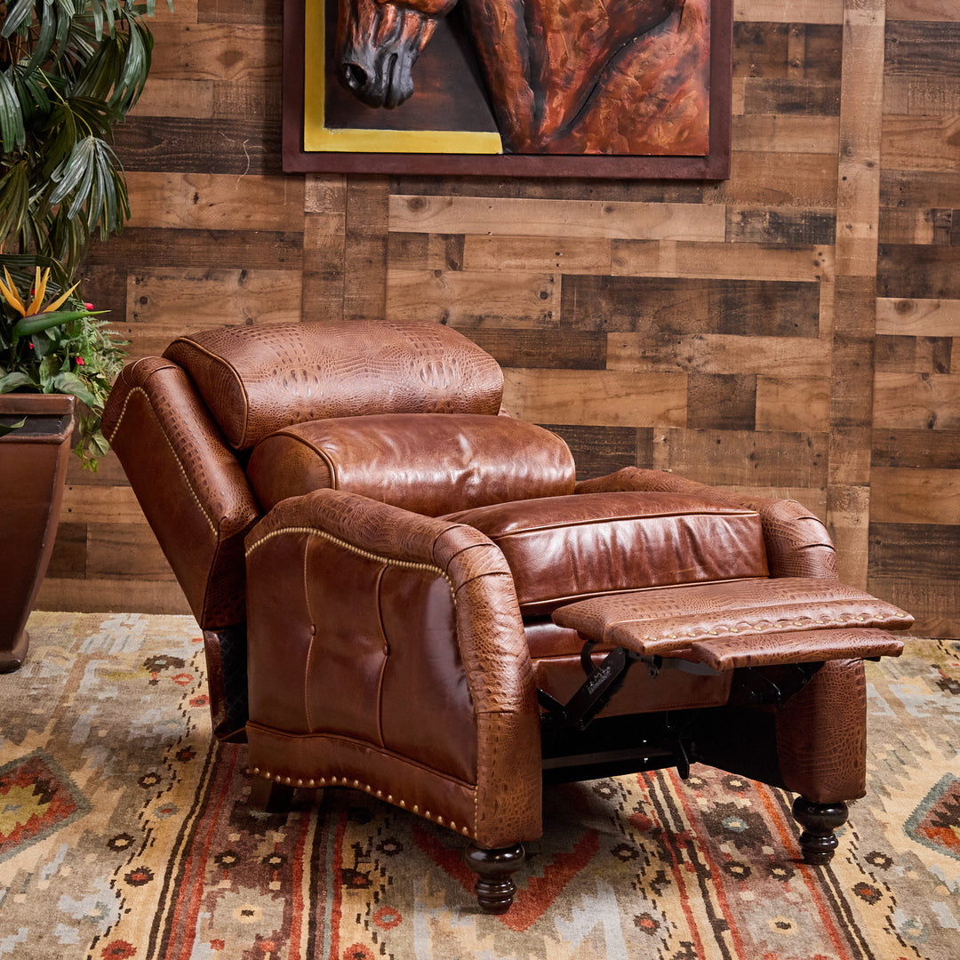 Rustic Croc Leather Recliner