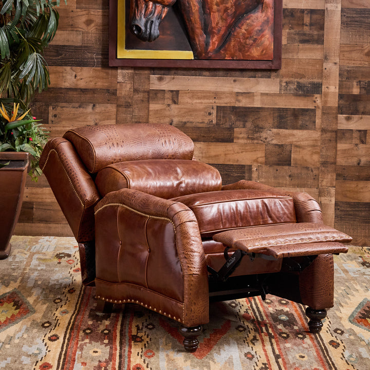Rustic Croc Leather Recliner