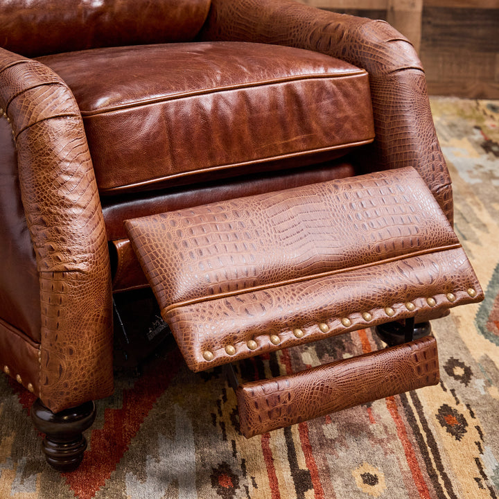 Rustic Croc Leather Recliner