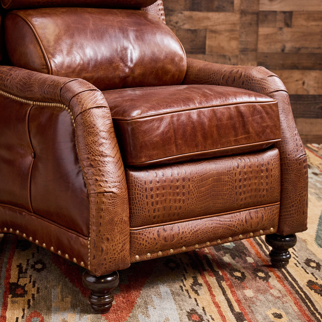 Rustic Croc Leather Recliner