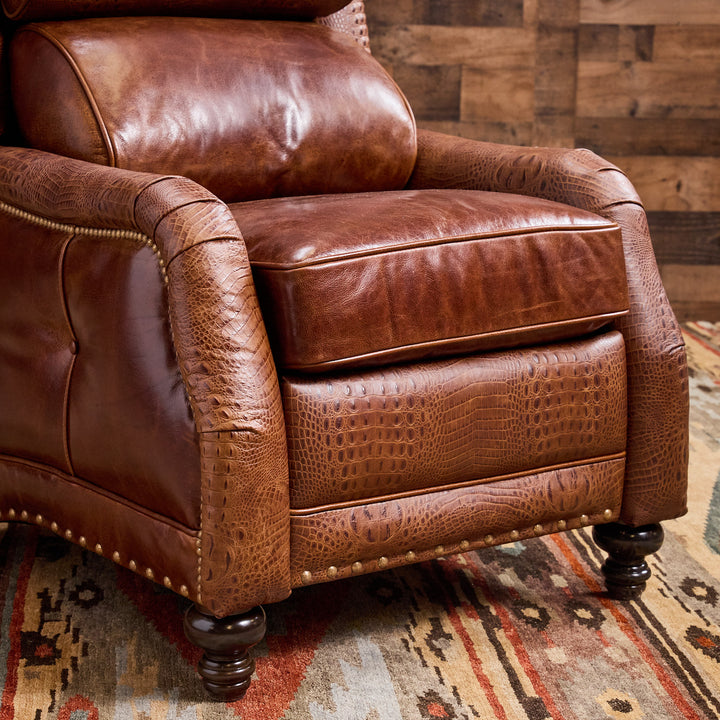 Rustic Croc Leather Recliner