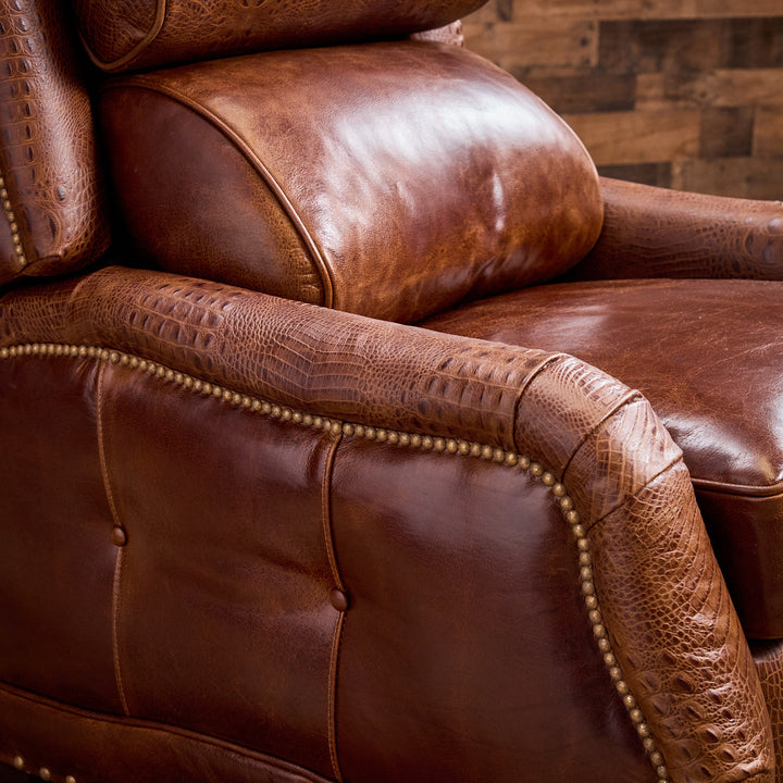 Rustic Croc Leather Recliner