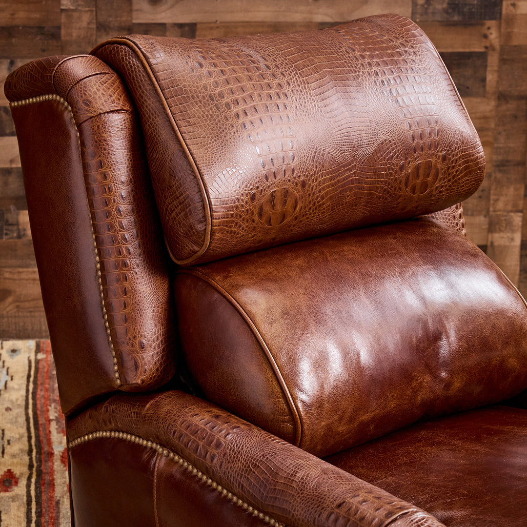 Rustic Croc Leather Recliner