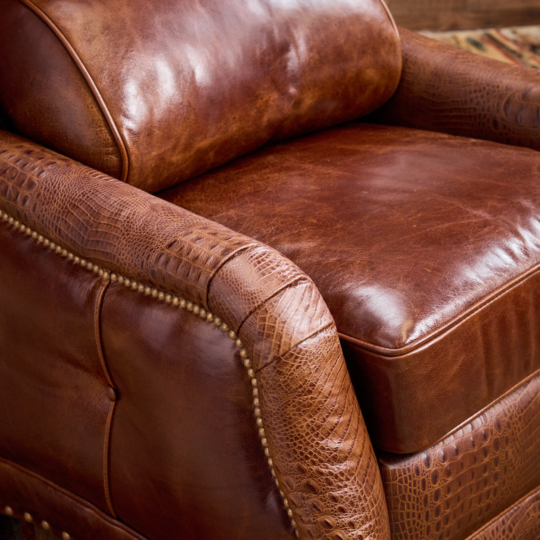 Rustic Croc Leather Recliner