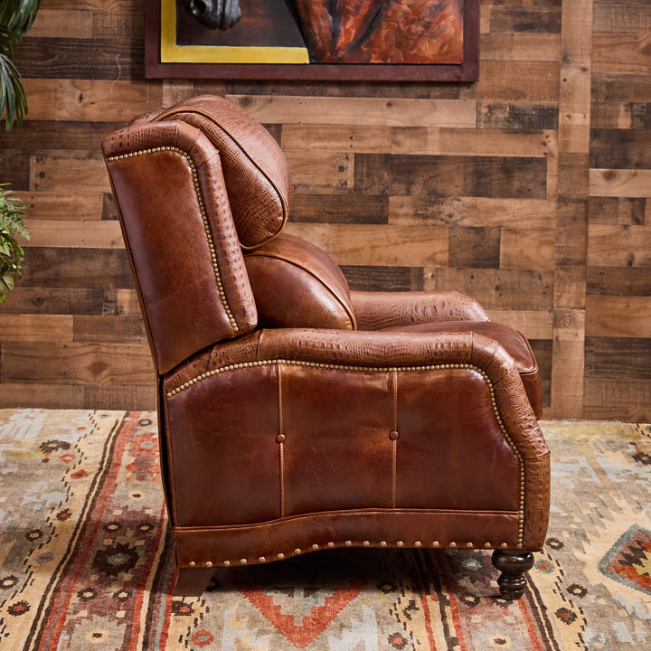 Rustic Croc Leather Recliner