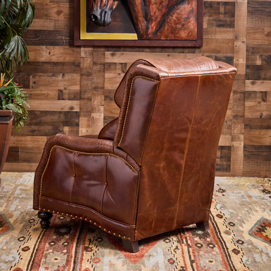 Rustic Croc Leather Recliner
