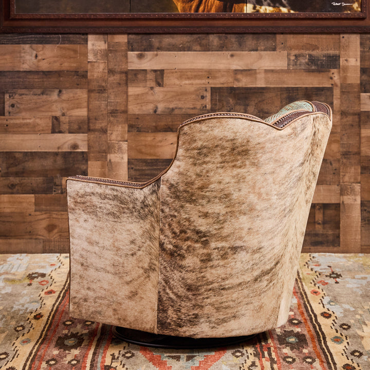 Spanish Bit Cowhide Swivel Chair