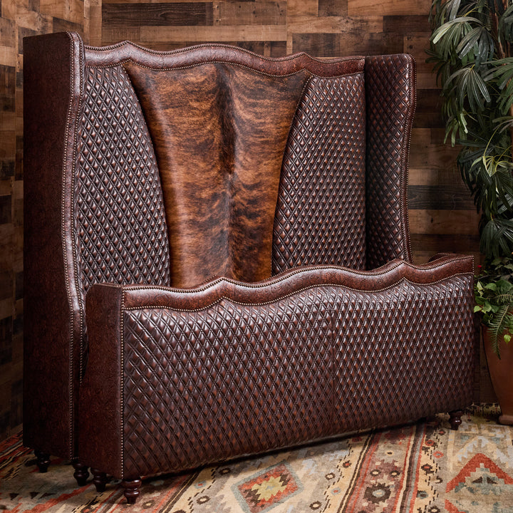 Frontier Diamond Cowhide Leather Bed