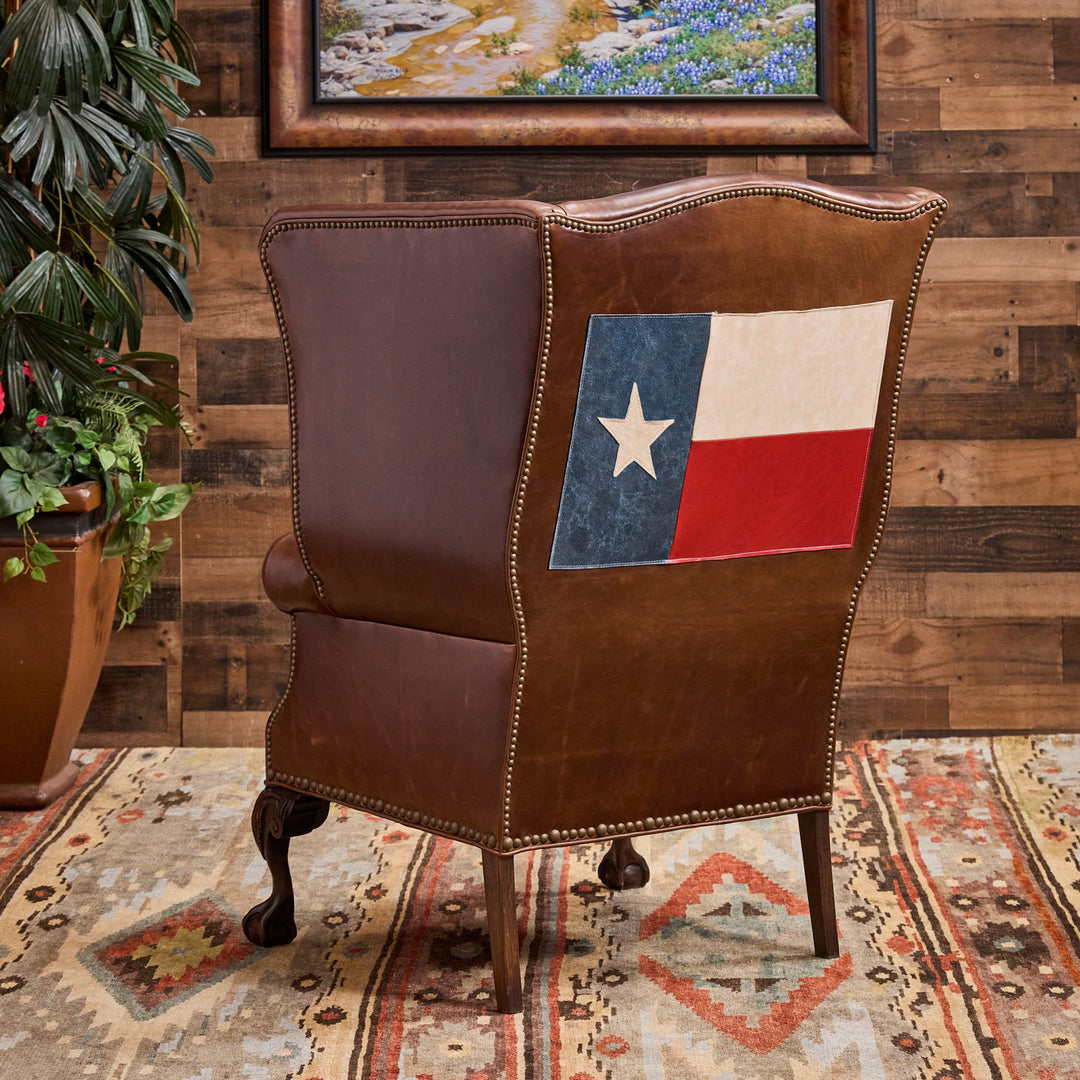 Lone Star Leather Wingback Chair