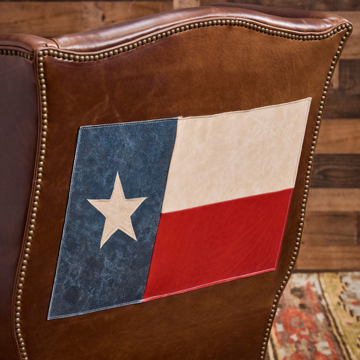 Lone Star Leather Wingback Chair