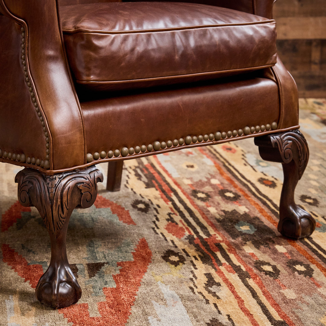 Lone Star Leather Wingback Chair