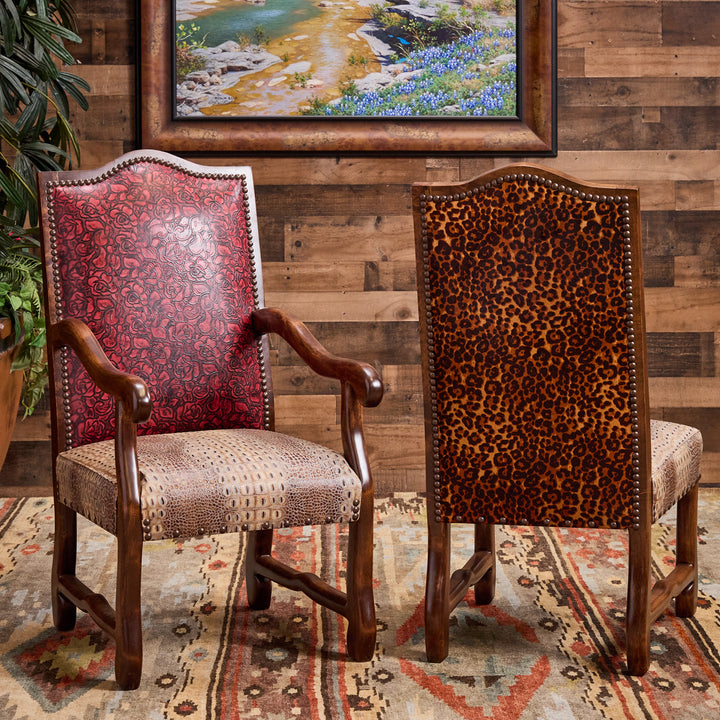 The Funky Cheetah Western Arm Chair