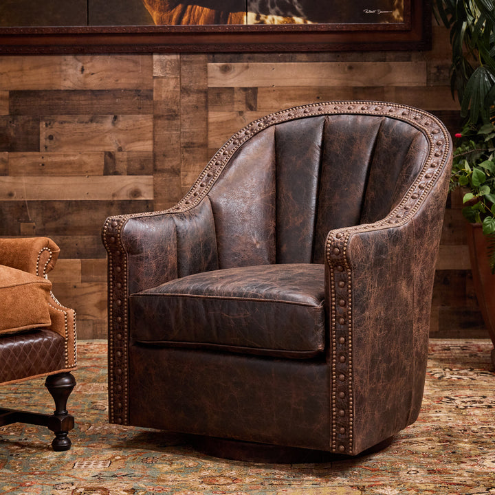 Walnut Leather Cigar Chair
