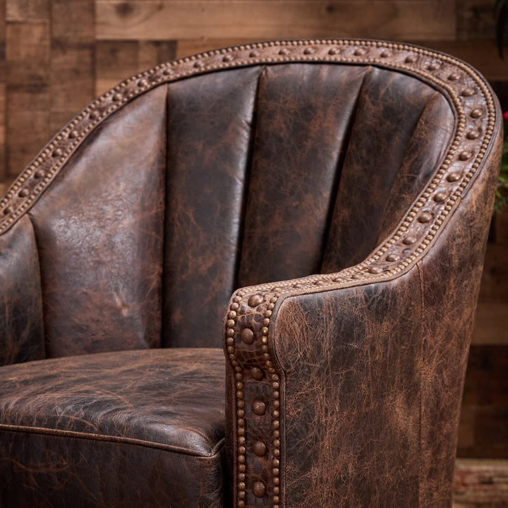Walnut Leather Cigar Chair