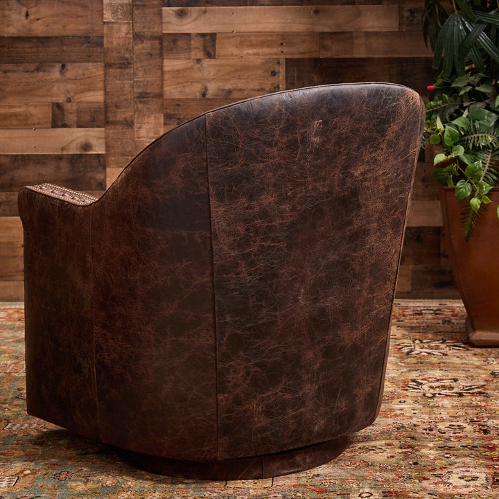 Walnut Leather Cigar Chair