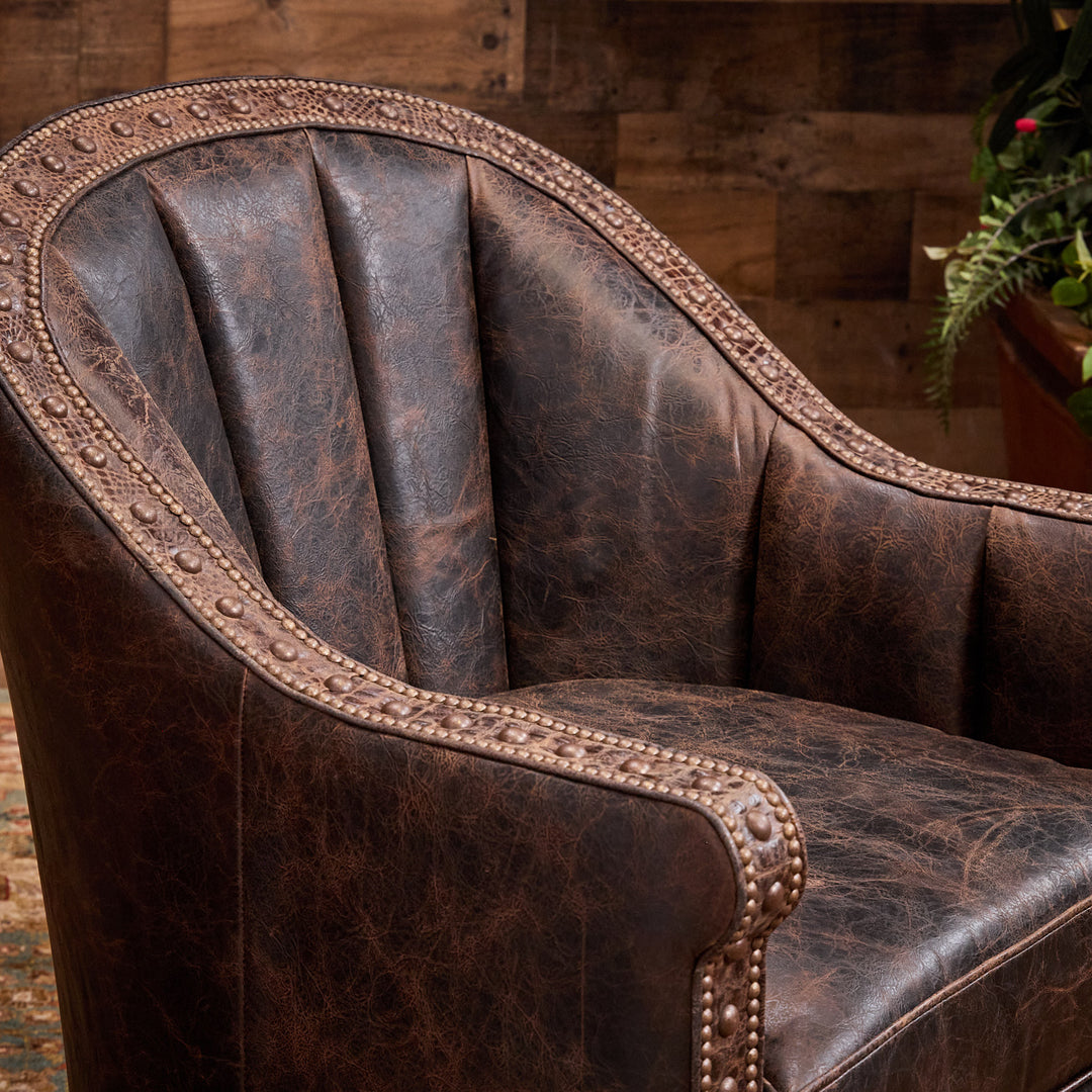 Walnut Leather Cigar Chair