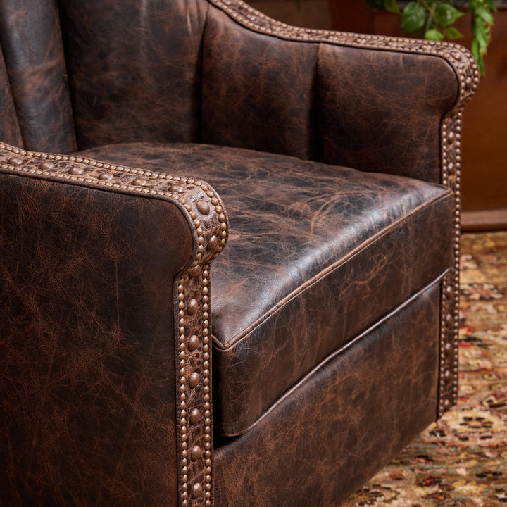 Walnut Leather Cigar Chair