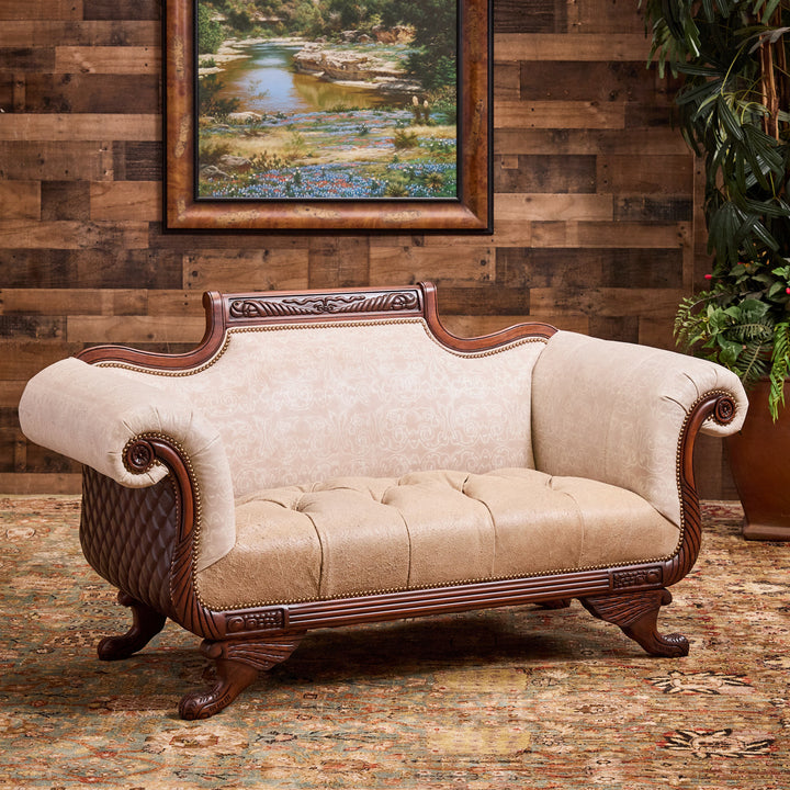 Desperado Carved Leather Loveseat