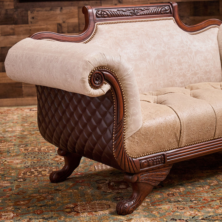 Desperado Carved Leather Loveseat