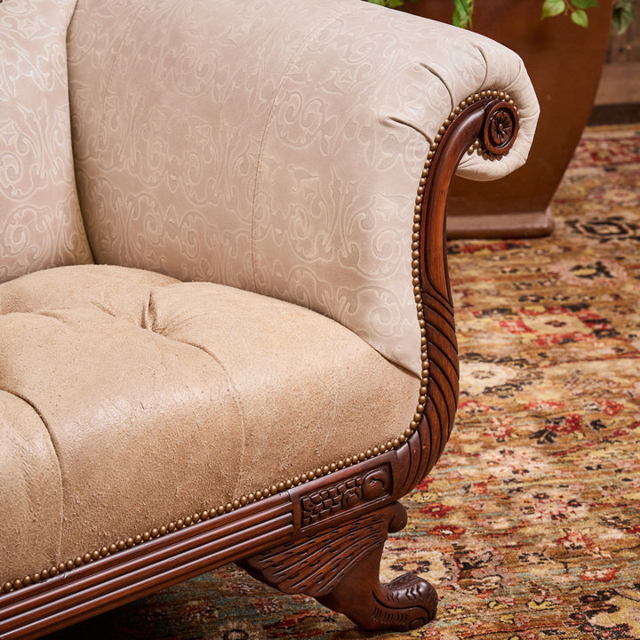 Desperado Carved Leather Loveseat